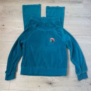 Cat & Jack Teal Velour Outfit
